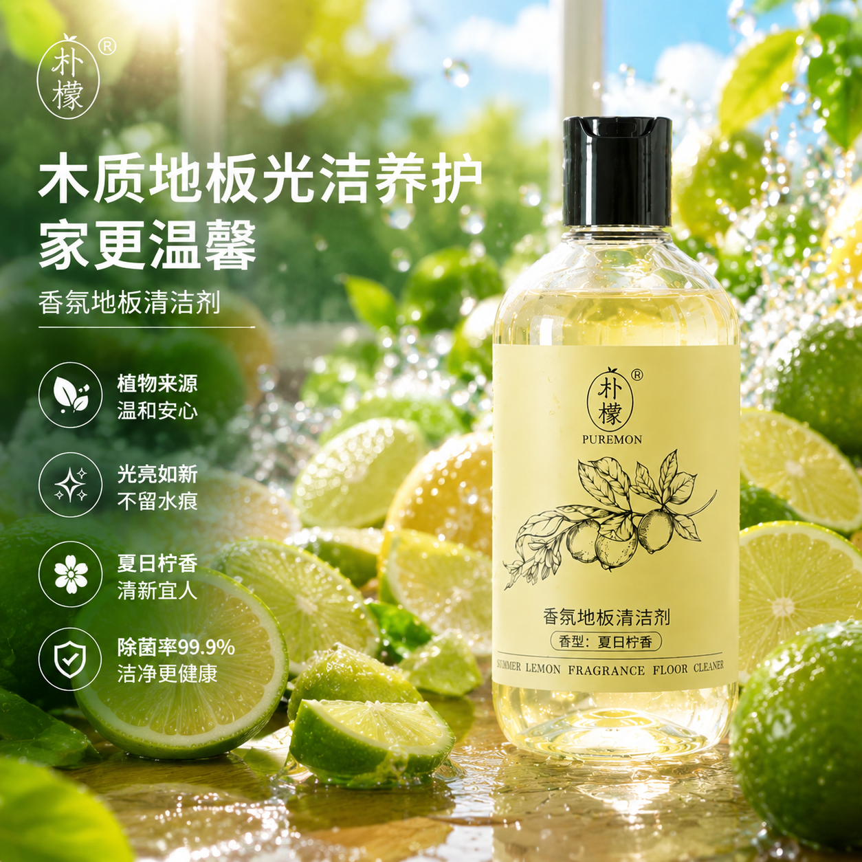 朴檬乌木玫瑰香氛地板清洁剂