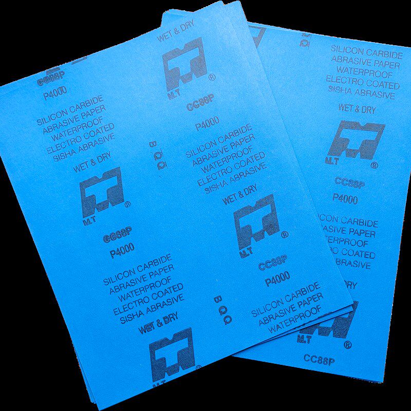 MT乳胶纸蓝色砂纸干湿两用CC88P精细打磨抛光除锈180-5000目水磨