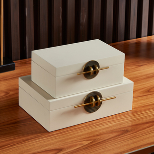 饰摆件木制金属软装 饰品收纳盒 首饰盒简约高端样板间烤漆装 新中式