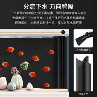 鱼缸客厅大型2024新款 超白玄关生态底滤轻奢水族箱隔断屏风家用