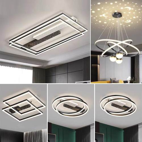 灯霓莱广东中山灯具北欧LED客厅灯现代简约吸顶灯网红全屋套餐卧