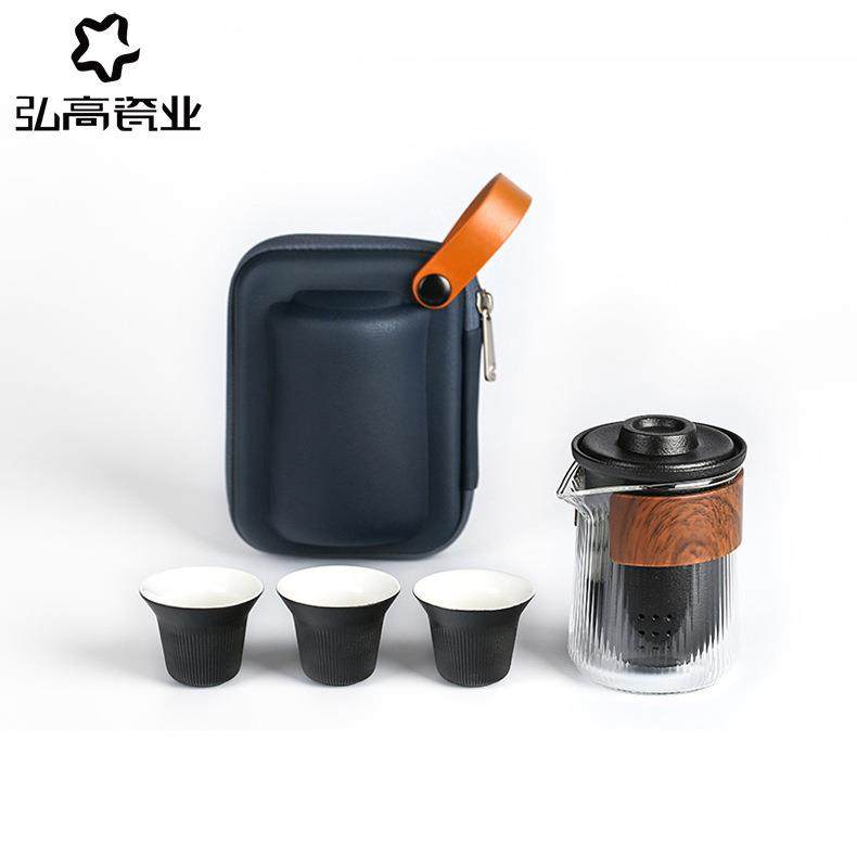 清冽一壶三杯快客杯竖纹磨砂旅行茶具套装黑白商务旅行包企业加印,清洗/食品/商业设备,风口/风叶/风机配件,淘宝优惠券,粉丝福利购,淘宝优惠卷
