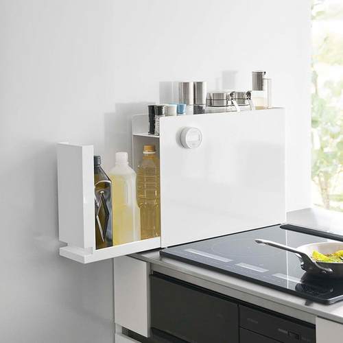 厨房可抽拉置物架台面防尘防潮大空间瓶罐收纳架调料盒整理放置架