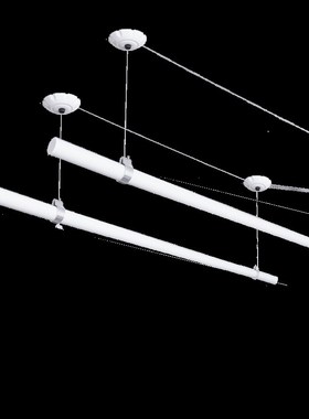 白色升降晾衣架手摇器阳台室内家用单杆双杆晾P衣杆顶装晒衣架凉