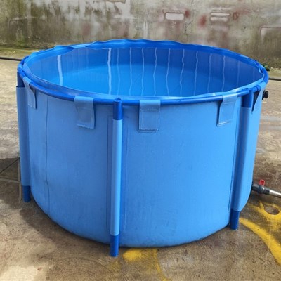 帆布鱼池加厚f圆形折叠蓄水池防水布水产箱大型养殖塑料支架水鱼