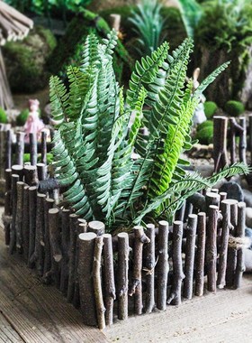 天然树枝小栅栏围栏创意装饰摆件阳台花园K造景布置幼儿园环创材