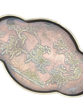 复古黄铜茶承茶具收纳盘中式 壶垫宋式做旧茶盘茶垫 制造 干泡盘