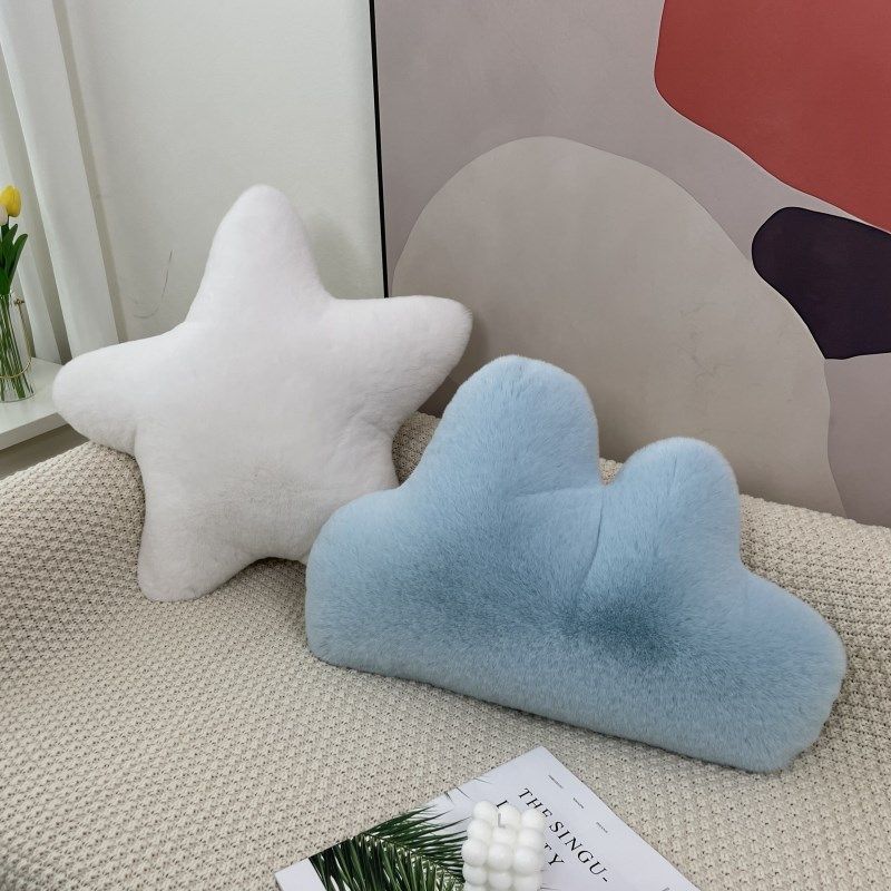 创意云朵毛绒抱枕含枕芯沙发靠垫撸猫感床头背靠枕腰枕抱枕套简约