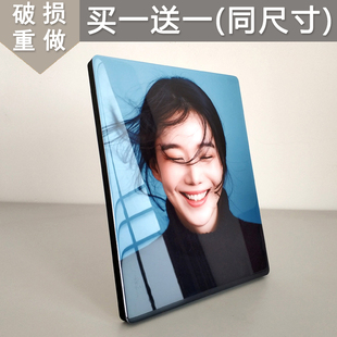 大韩烤瓷水晶摆台洗照片t做成相框定制摆件婚纱照制作相片放大挂