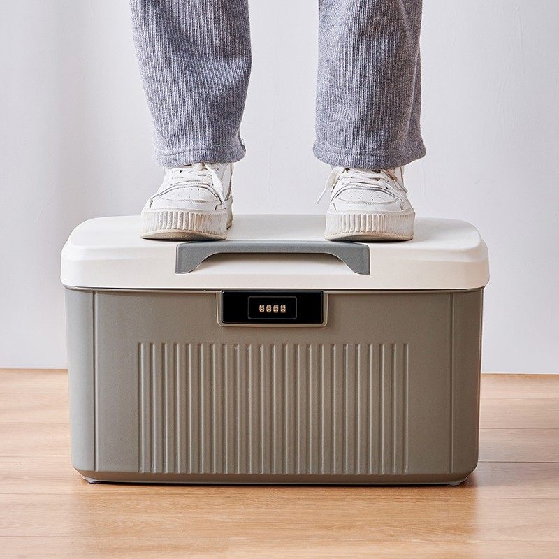 密码收纳箱隐私文件保险箱带锁的收纳箱收纳盒车载家用储物医药箱