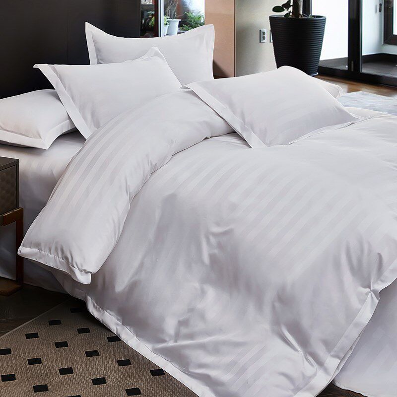 宾馆酒店床品四件套民宿纯白色床上用品被芯全整套专用布草三件套