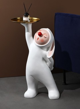 创意人偶兔娃娃大型落地摆件 客厅家居乔迁新居S礼物软装饰品摆设