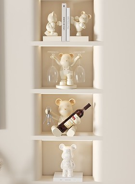 客厅电视柜酒柜装饰摆件暴力熊高级感乔迁新居礼物奶油风组合套装