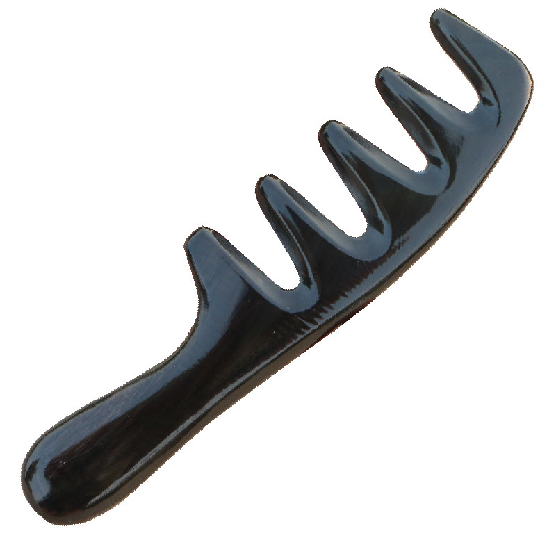 天然水牛角梳子粗大宽齿卷烫发按摩头疗疏通经络梳子长20厘米厚实