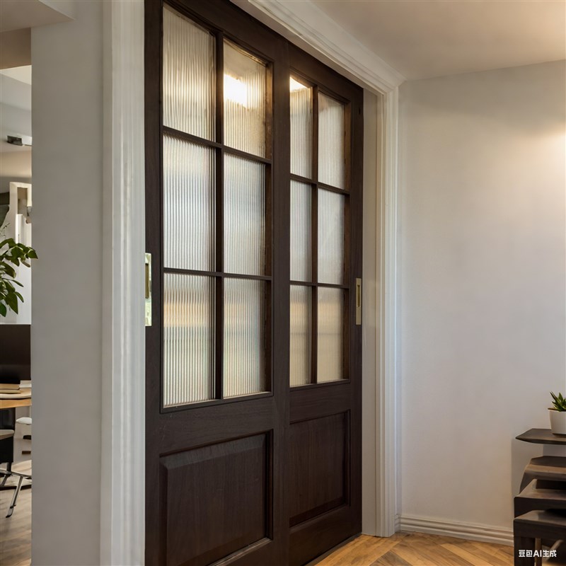 实木推拉门厨房门隔断门定制简约庭院移门K木质室内门阳台门玻璃