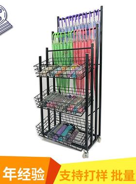 现货超市雨伞货架展示架金属落地便利店高矮伞架子陈列架