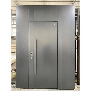 新款一门一景无限加大尺寸入户门智能系统静音防盗门子母