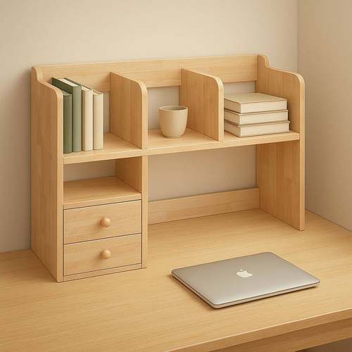 实木桌面书架家用书桌收纳置物架学生桌上简易柜子儿童多层书柜