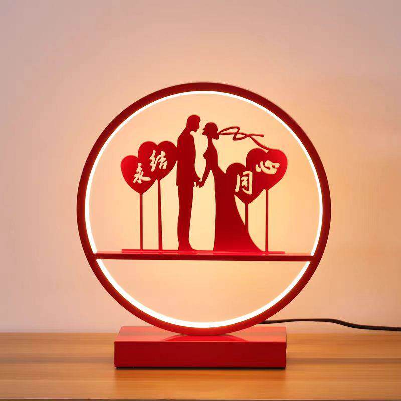 创意时尚婚庆LED台灯中式现代送礼装饰卧室温馨浪漫婚房床头灯