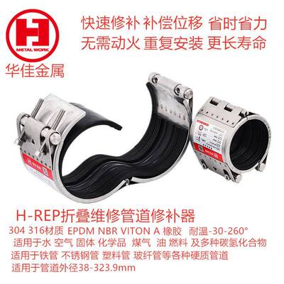 修补联管夹IMPA614170管道抢修节船用管道连接器管道修补夹EPDM