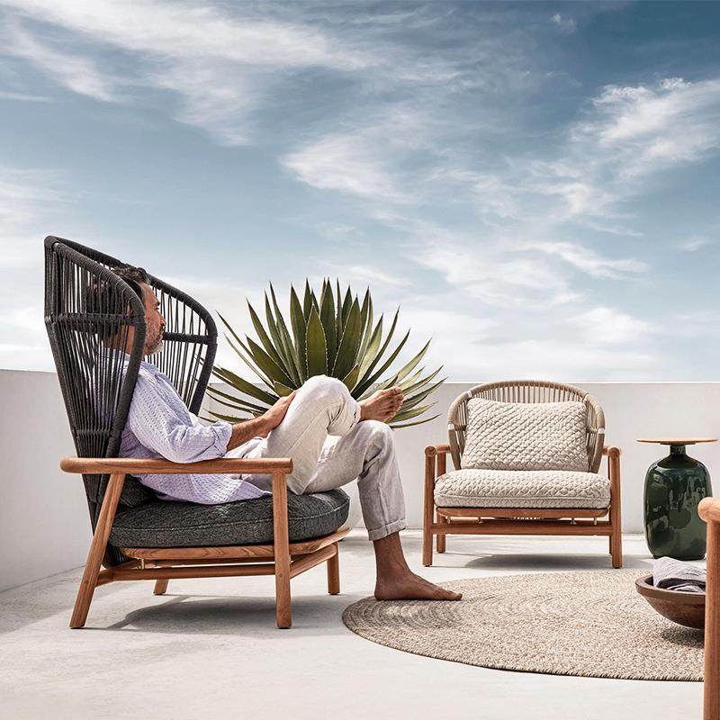 实木户外沙发庭院藤编柚木阳台别墅防水防晒设计北欧休闲藤椅组合,住宅家具,户外沙发,淘宝优惠券,粉丝福利购,淘宝优惠卷