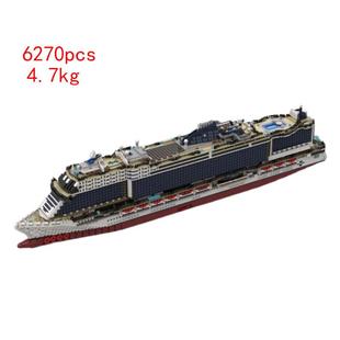 热卖现货MOC-116714沿海游轮拼装小颗粒积木套装大型船舶玩具