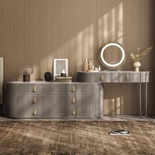 梳妆台储物柜一体意式极简卧室现代简约斗柜转角实木设计师化妆桌