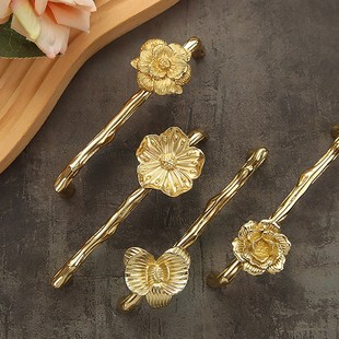 创意复古新e中式黄铜轻奢橱柜门衣帽间个性衣柜抽屉柜子把手拉手