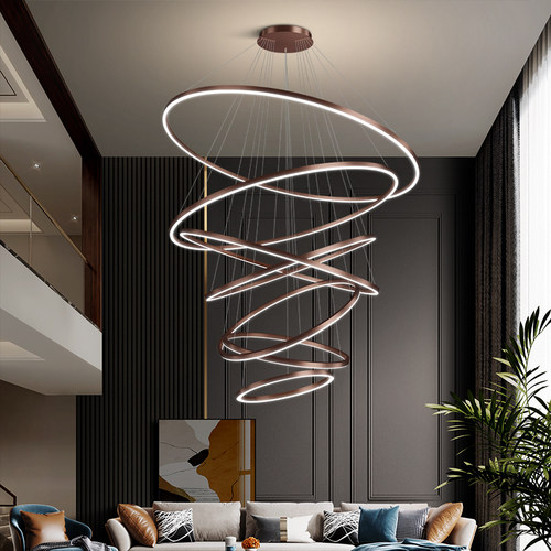 复式大吊灯客厅灯现代简约轻奢别墅楼梯创意个性艺术灯饰网红灯具