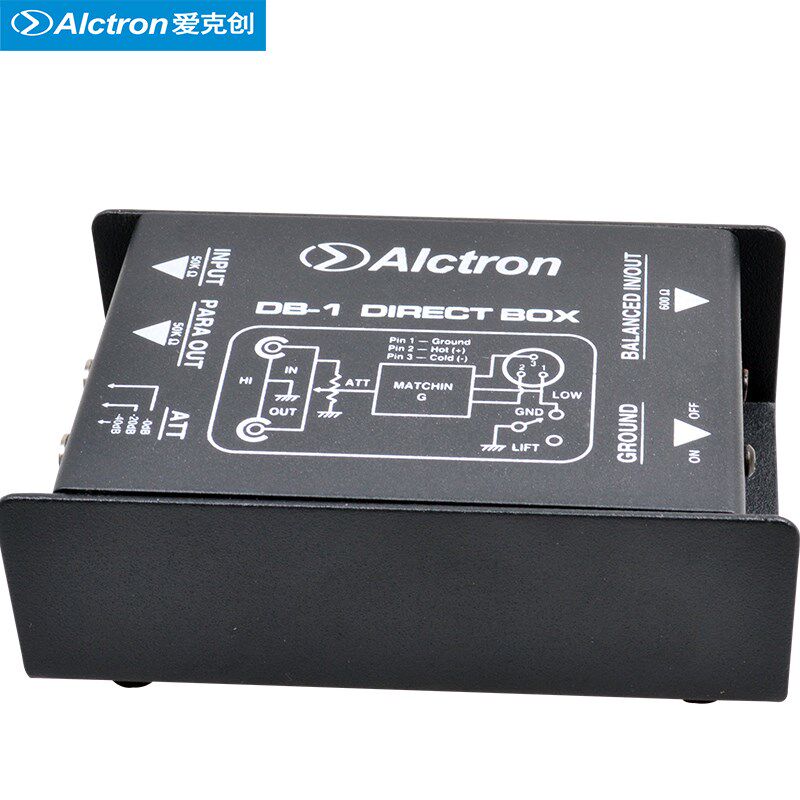 Alctron/爱克创DB-1单路无源阻抗变换器DIBOX前置舞台效果器DI盒