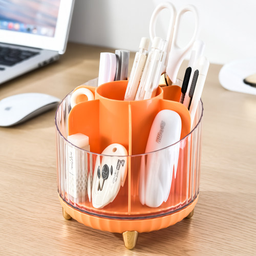 旋转笔筒收纳盒轻奢高级感儿童男女孩大容量办公室文具桌面多功能