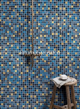 金线玻璃马赛克瓷砖蓝色背景墙轻奢卫生间墙砖浴室厨房餐厅瓷砖贴