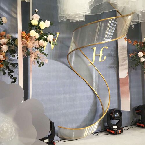 婚庆阳光板自由曲线波浪弧形螺旋百变造型婚礼堂布置道具吊顶装饰