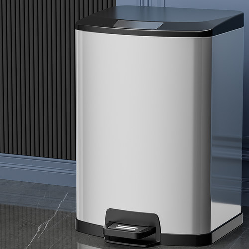 不锈钢垃圾桶家用厨房客厅轻奢大号带盖脚踩厨U余卫生间脚踏式