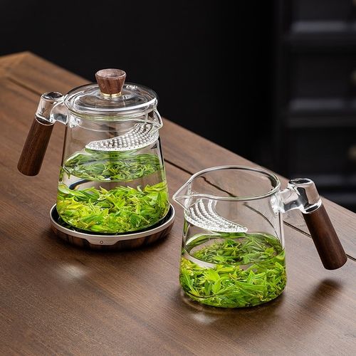 月牙过滤公道杯茶滤茶漏一体加厚玻璃茶壶泡绿茶专用高档泡茶器