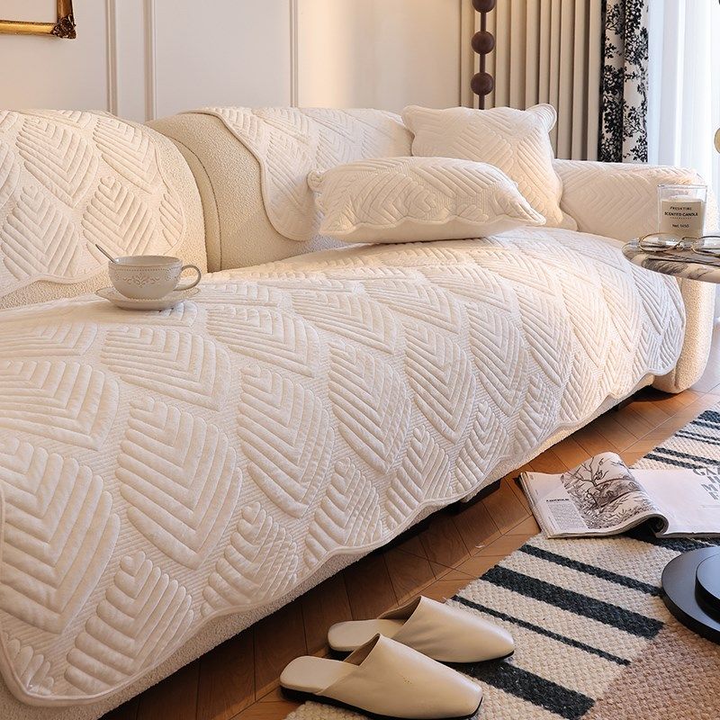 撸猫感简约沙发垫四m季通用沙发套罩毛绒加厚坐垫子冬季防滑盖布