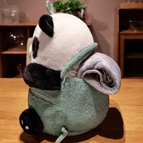 熊猫车载毛毯抱枕被子两用办公室学生午睡枕头毯子少女心午休靠枕