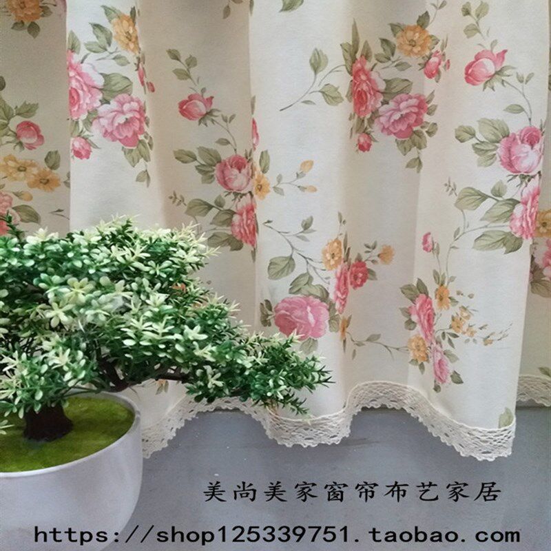 包邮定制田园格子碎花厨房洗手台橱柜半帘门帘短帘咖啡帘防尘帘