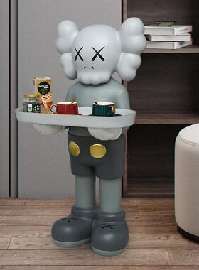 kaws公仔落地大摆件托盘雕塑芝麻街清酒吧美容院橱窗装饰潮玩
