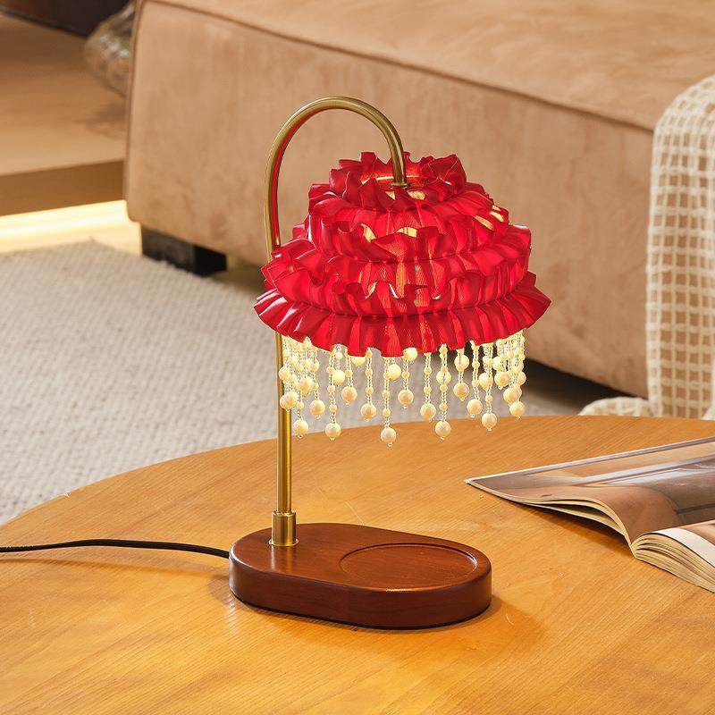 红色喜庆轻奢珍珠复古台灯LED护眼温馨结婚装饰灯高级主卧床头灯,自行车/骑行装备/零配件,更多零件/配件,淘宝优惠券,粉丝福利购,淘宝优惠卷