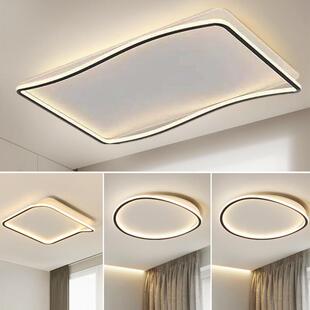 卧室吸顶灯现代简约主卧创意北欧书房客厅灯led圆形极简三室一厅