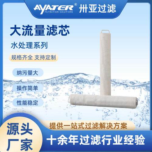 大流量滤芯HF系列40/60英寸PP折叠滤芯工业水处理大通量滤芯