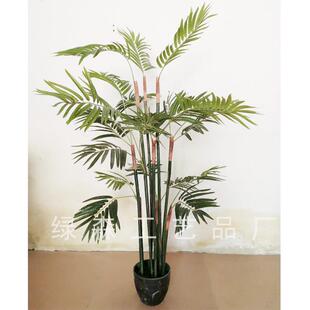 新款仿真树仿真绿植室内盆栽中小型散尾葵盆景办公室装饰绿植绿艺