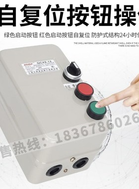 磁力启动器电机开关带手动自动急停按钮带指示灯控制箱3W80V起动