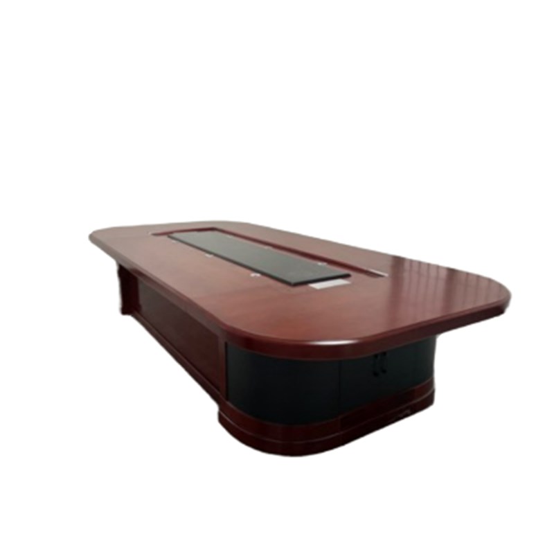 大型会议桌长桌会议室椭圆形条形桌实木皮烤漆高档开.会桌培训桌