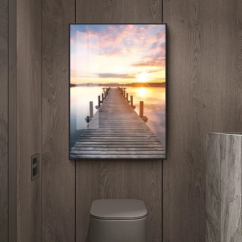 卫生间防水挂e画石来运转办公室酒店浴室装饰画洗手间厕所墙面壁