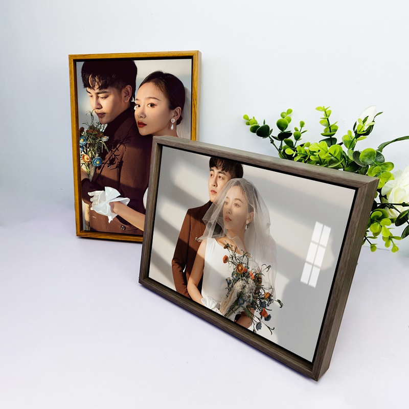 婚纱照相框摆台窄边级感结婚照片简约定制照全X家福木质创意