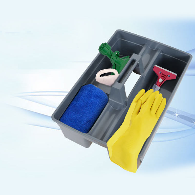 白云杂物蓝三格篮手提清洁篮收纳盒保洁清洁车专用酒店清洁工具篮