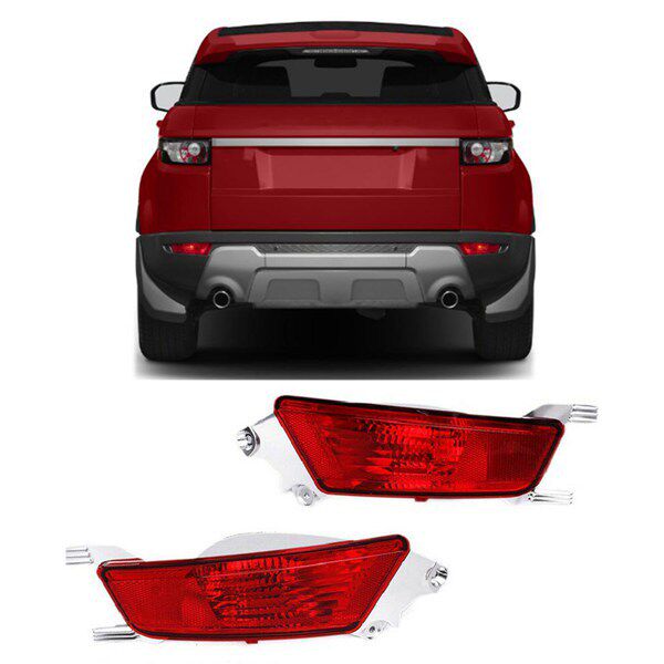 1套 红色 塑料 适用于路虎揽胜极光 Evoque 2011-2018 后雾灯后杠
