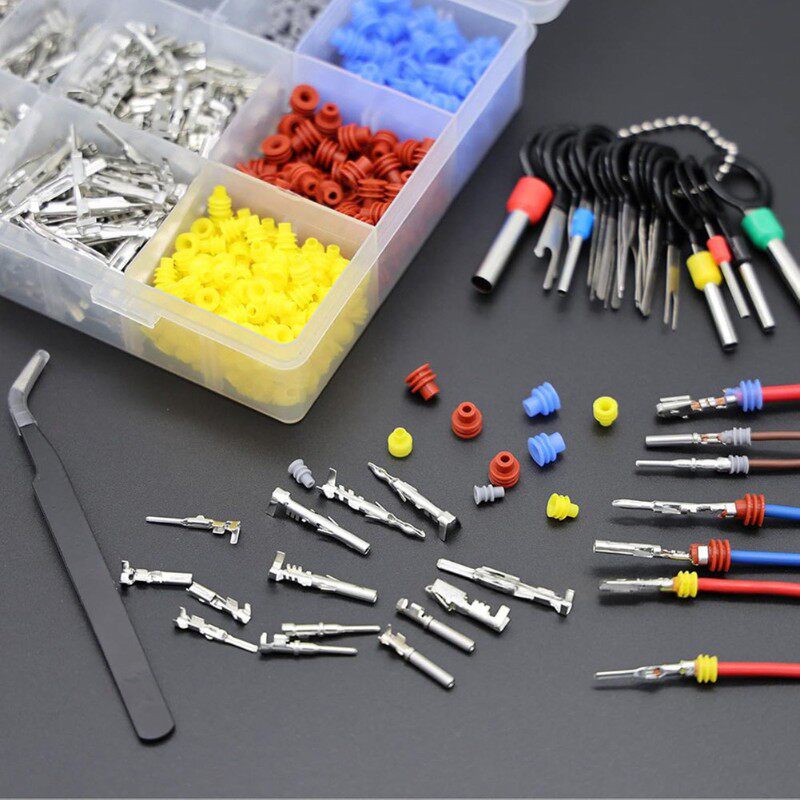 859PCS 铜制公母接插件汽车连接器配件插针压接端子1.5-2.8mm